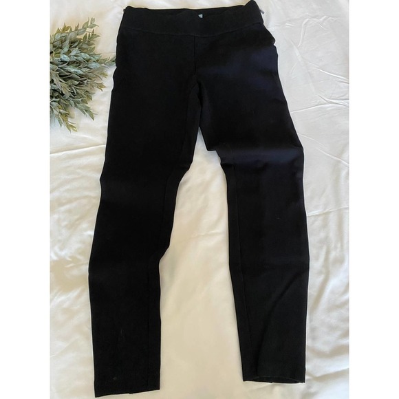 Old Navy Ponte Knit Pants Large Black Slimming Side Zippers - Picture 1 of 11